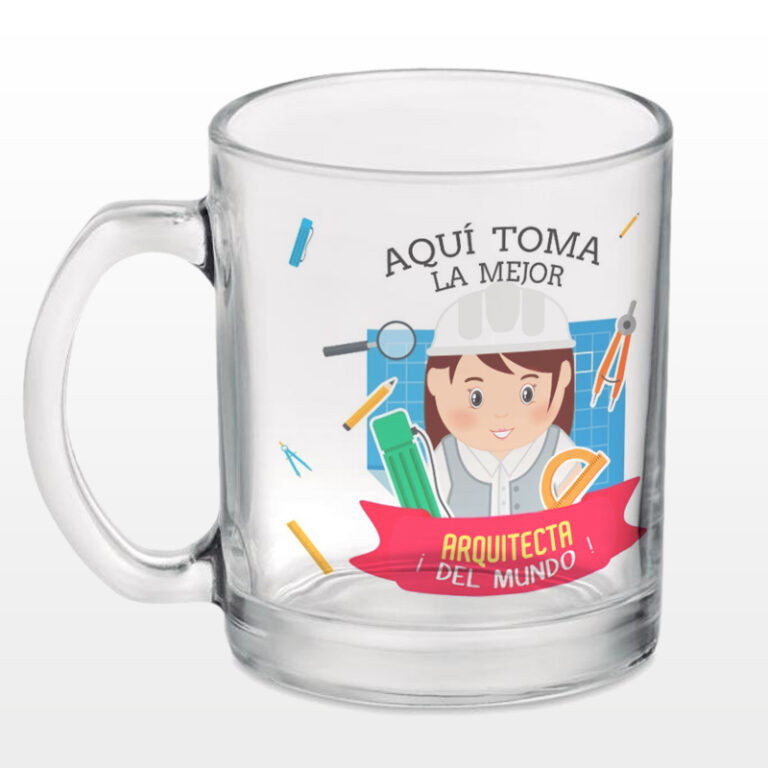 Taza De Vidrio Personalizada Vynculo Creativo