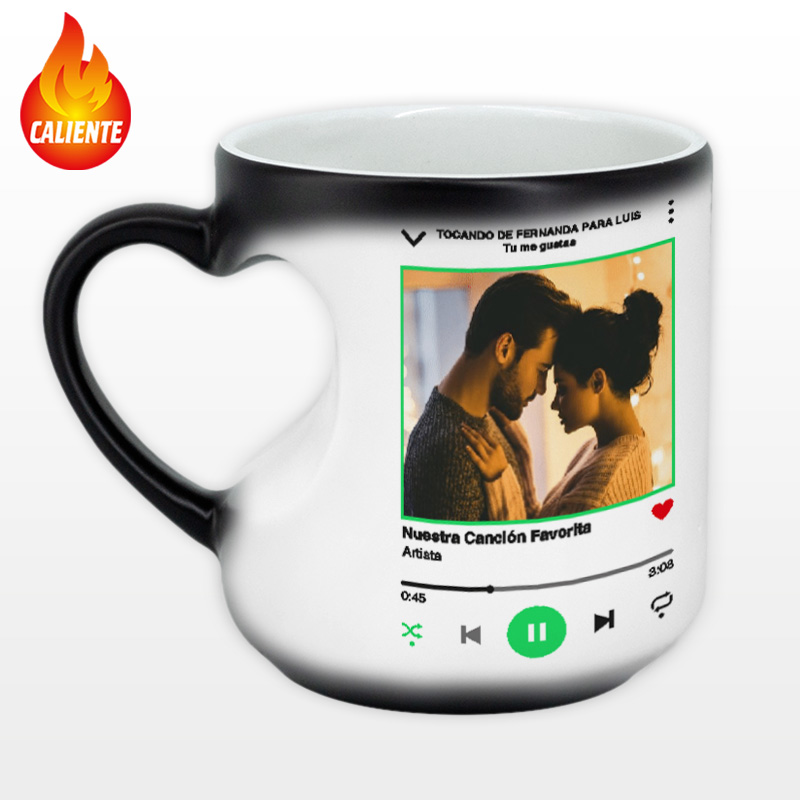  Taza mágica de café en forma de corazón personalizada: sube la  foto para crear tu propia taza personalizada que cambia de color : Hogar y  Cocina