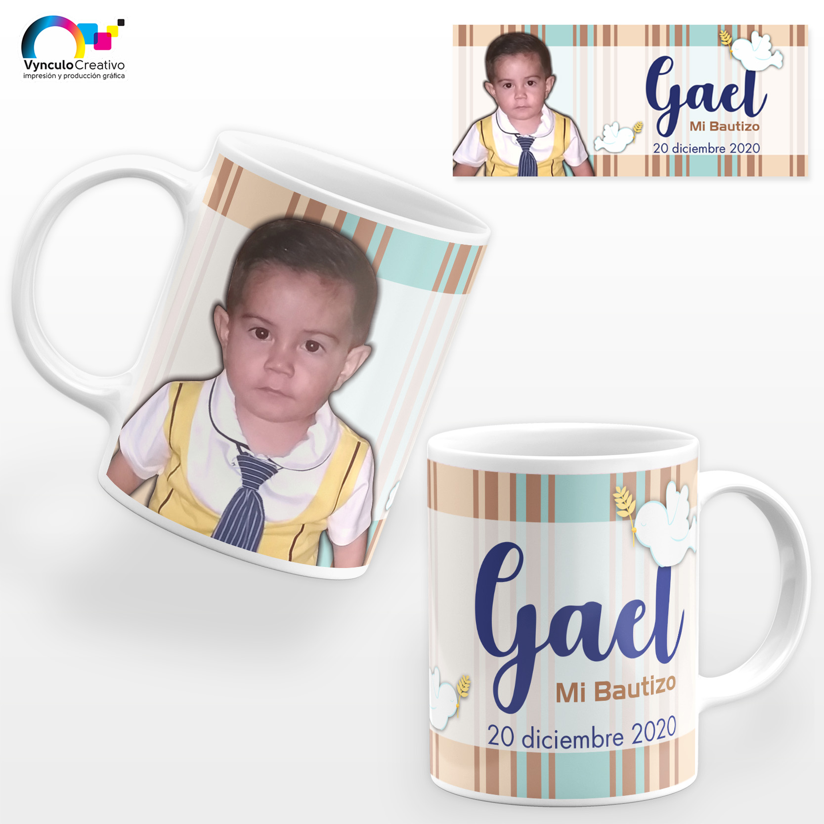 Taza asa de corazón y tapa de silicón personalizada – Vynculo Creativo